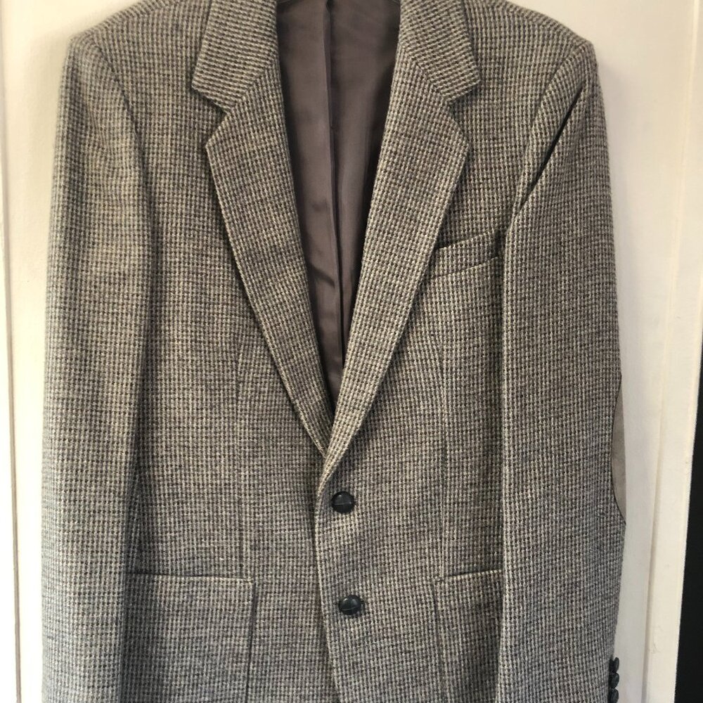 Vintage Jaguar 4/40 Jacket Light Beige in 38 with stripes and elbow pads
